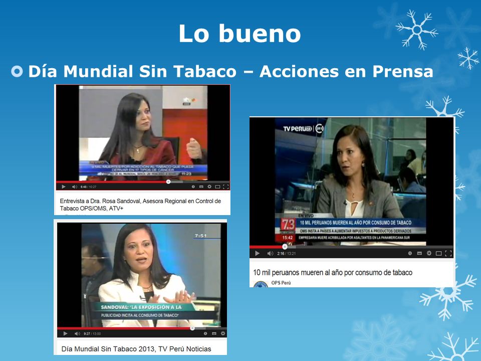 Lo bueno Día Mundial Sin Tabaco – Acciones en Prensa