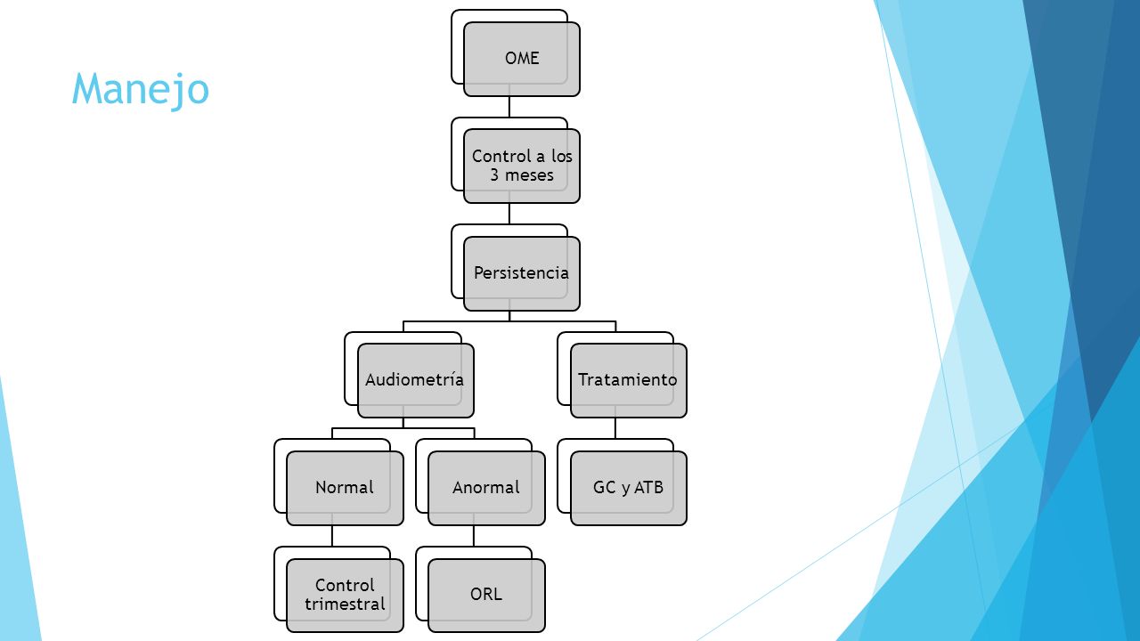 Manejo OME Control a los 3 meses Persistencia Audiometría Normal