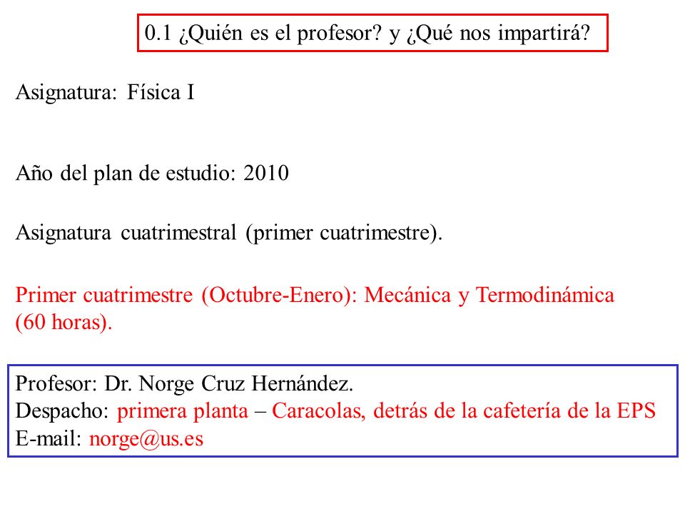 0.1 ¿Quién es el profesor y ¿Qué nos impartirá