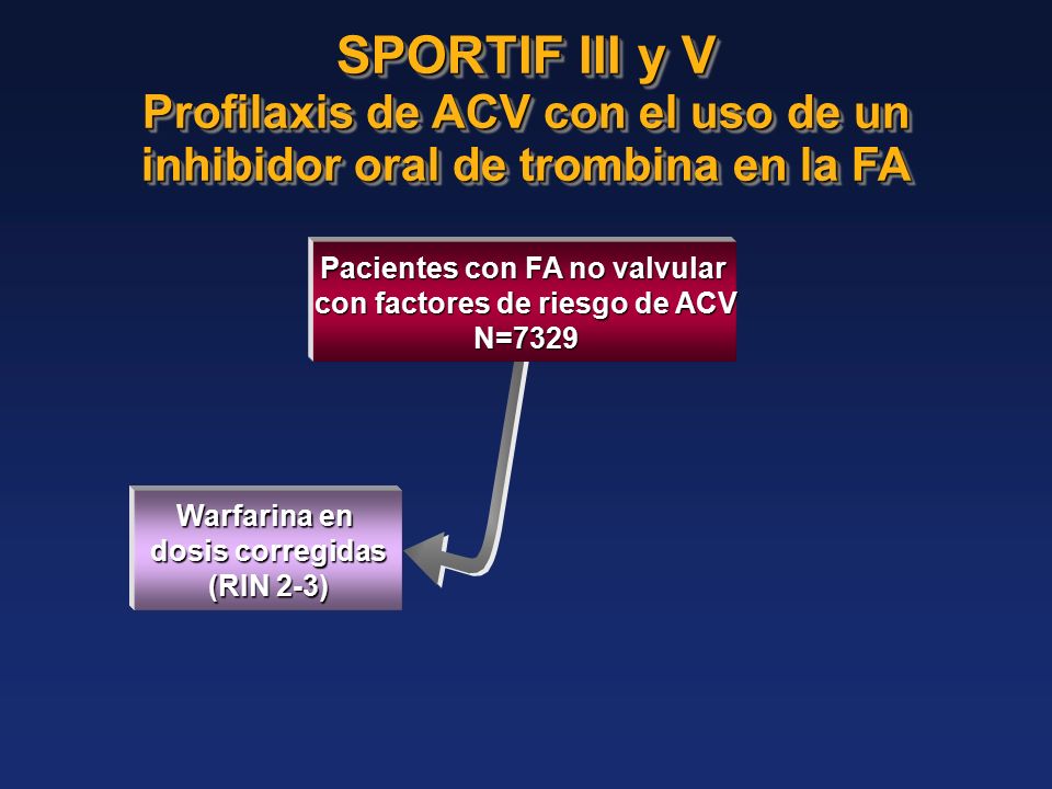 Pacientes con FA no valvular con factores de riesgo de ACV