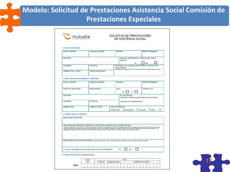 Modelo: Solicitud de Prestaciones Asistencia Social Comisión de Prestaciones Especiales