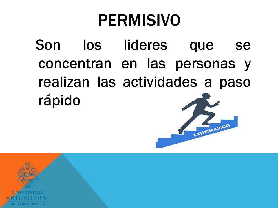 permisivo Son los lideres que se concentran en las personas y realizan las actividades a paso rápido.