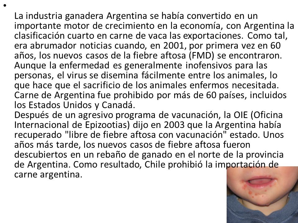La industria ganadera Argentina se había convertido en un importante motor de crecimiento en la economía, con Argentina la clasificación cuarto en carne de vaca las exportaciones.