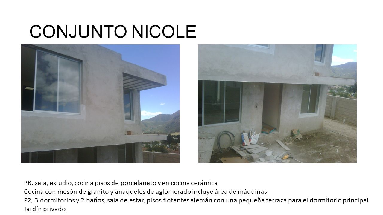 CONJUNTO NICOLE PB, sala, estudio, cocina pisos de porcelanato y en cocina cerámica.