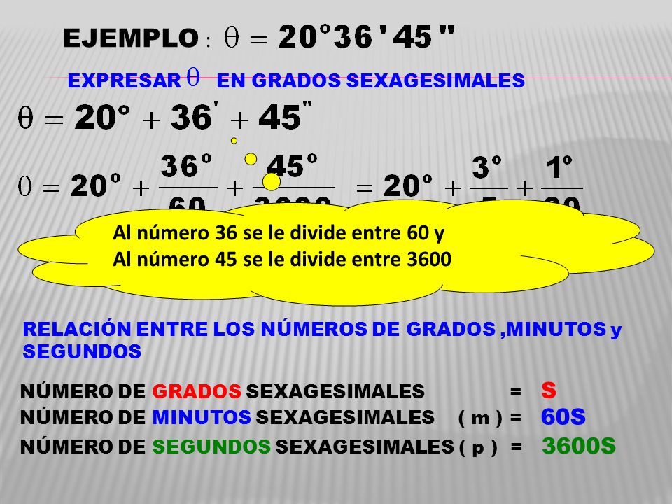 EJEMPLO : Al número 36 se le divide entre 60 y