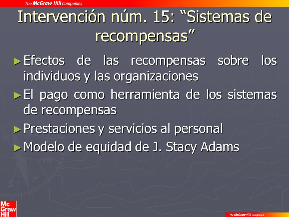 Intervención núm. 15: Sistemas de recompensas