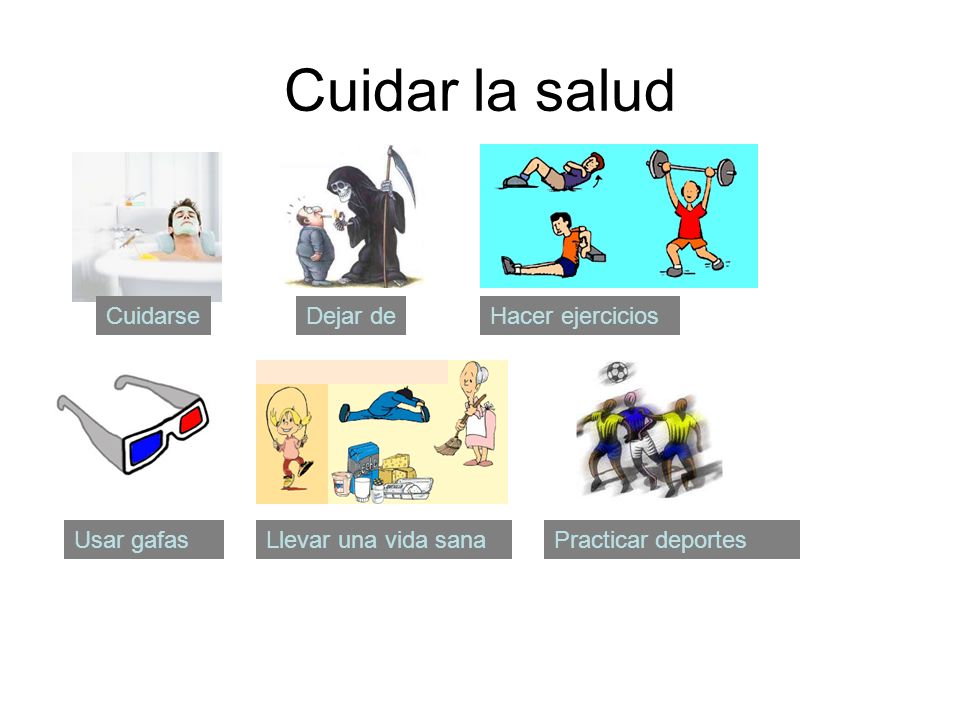 Cuidar la salud Cuidarse Dejar de Hacer ejercicios Usar gafas