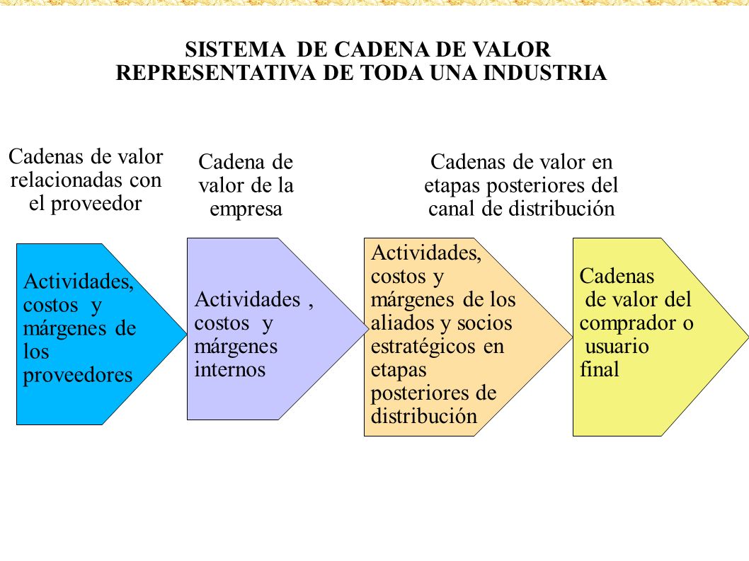 SSISTEMA DE CADENA DE VALOR REPRESENTATIVA DE TODA UNA INDUSTRIA