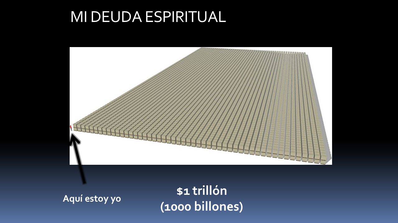 MI DEUDA ESPIRITUAL $1 trillón (1000 billones) Aquí estoy yo