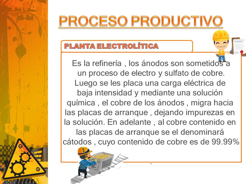 PROCESO PRODUCTIVO Es la refinería , los ánodos son sometidos a