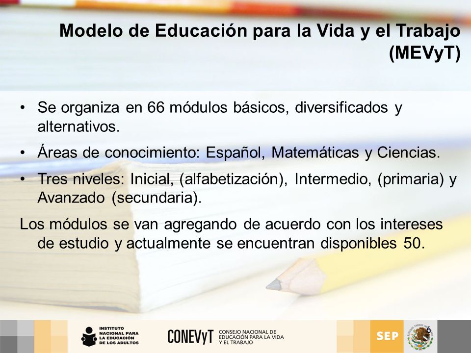 Modelo de Educación para la Vida y el Trabajo (MEVyT)