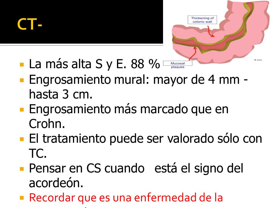 CT- La más alta S y E. 88 % de VPP.