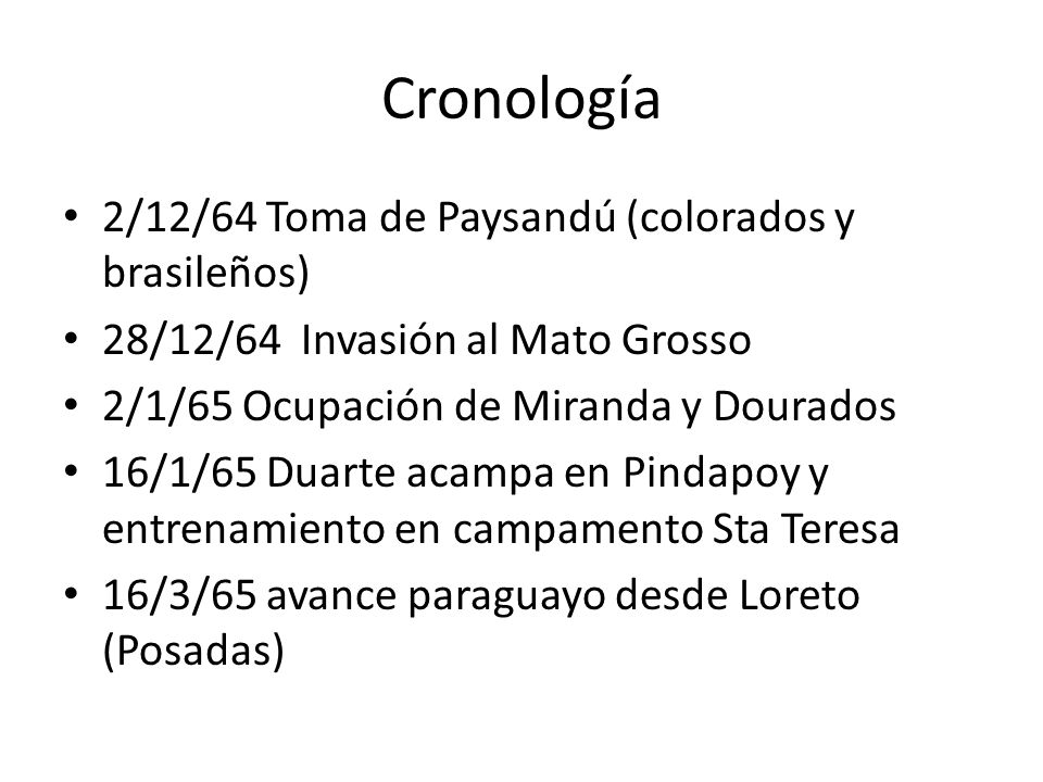 Cronología 2/12/64 Toma de Paysandú (colorados y brasileños)