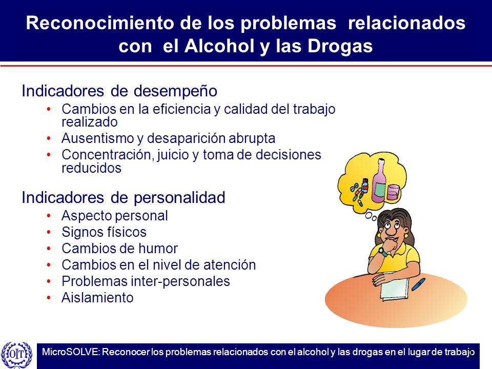 Reconocimiento de los problemas relacionados con el Alcohol y las Drogas