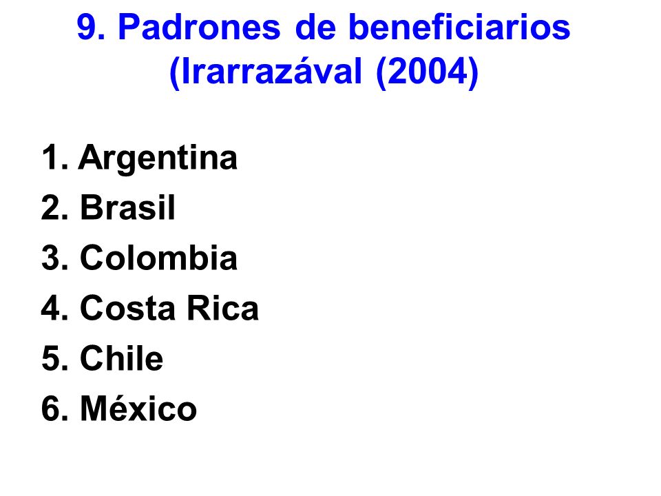 9. Padrones de beneficiarios