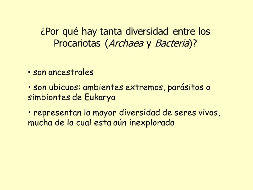 ¿Por qué hay tanta diversidad entre los Procariotas (Archaea y Bacteria)