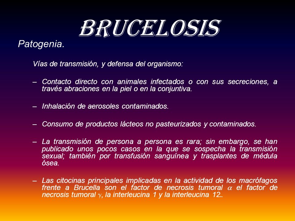 BRUCELOSIS Patogenia. Vías de transmisión, y defensa del organismo: