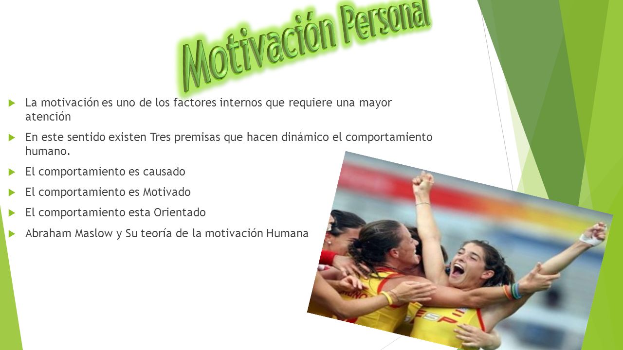 Motivación Personal La motivación es uno de los factores internos que requiere una mayor atención.