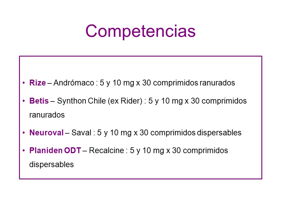 Competencias Rize – Andrómaco : 5 y 10 mg x 30 comprimidos ranurados