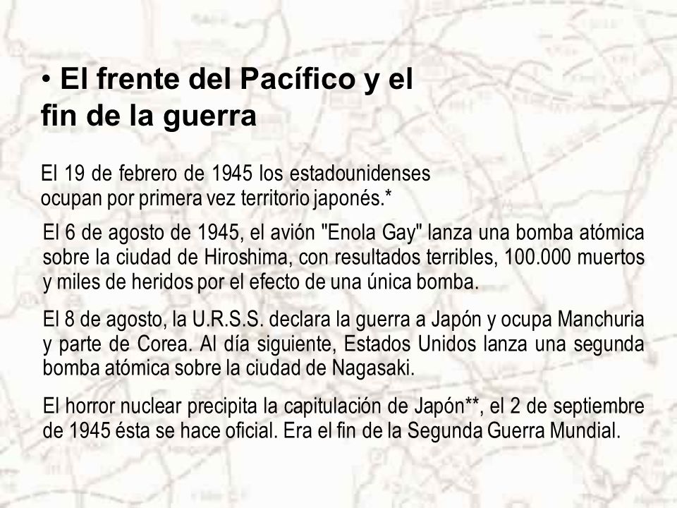 El frente del Pacífico y el fin de la guerra