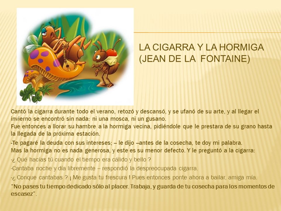 La cigarra y la hormiga (Jean de la Fontaine)