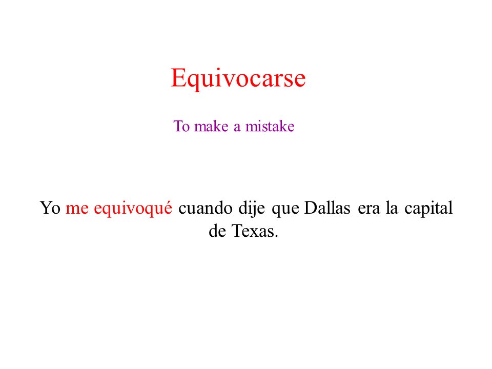 Yo me equivoqué cuando dije que Dallas era la capital