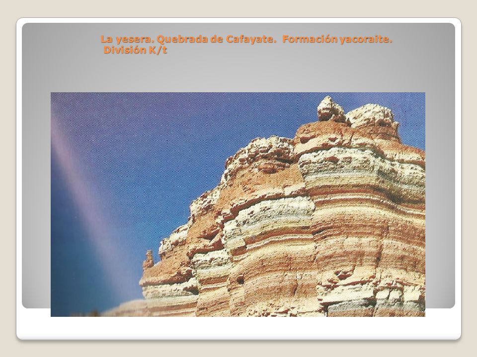 La yesera. Quebrada de Cafayate. Formación yacoraite. División K/t
