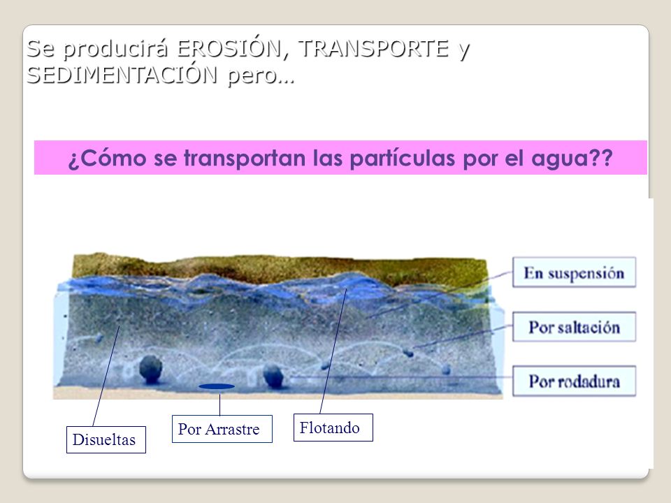 ¿Cómo se transportan las partículas por el agua