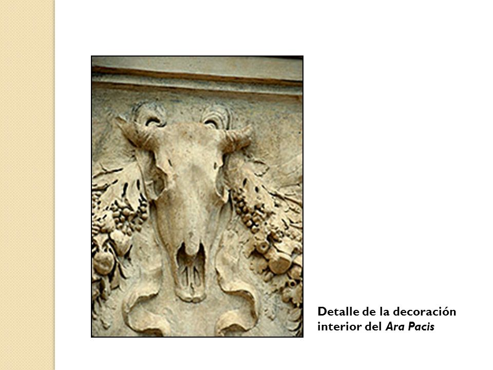 Detalle de la decoración interior del Ara Pacis