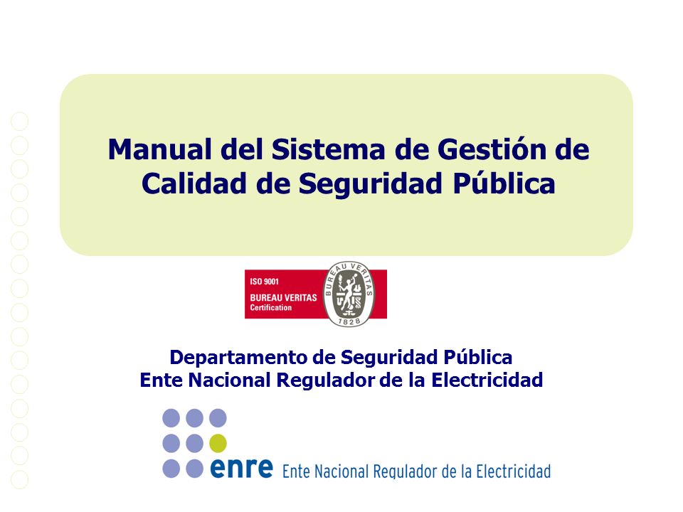 Manual del Sistema de Gestión de Calidad de Seguridad Pública