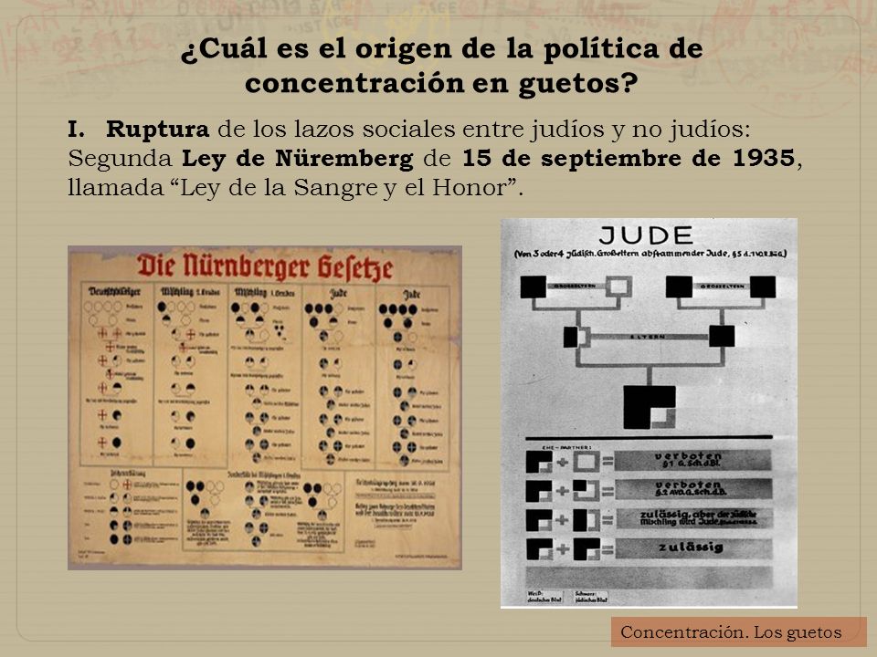 ¿Cuál es el origen de la política de concentración en guetos