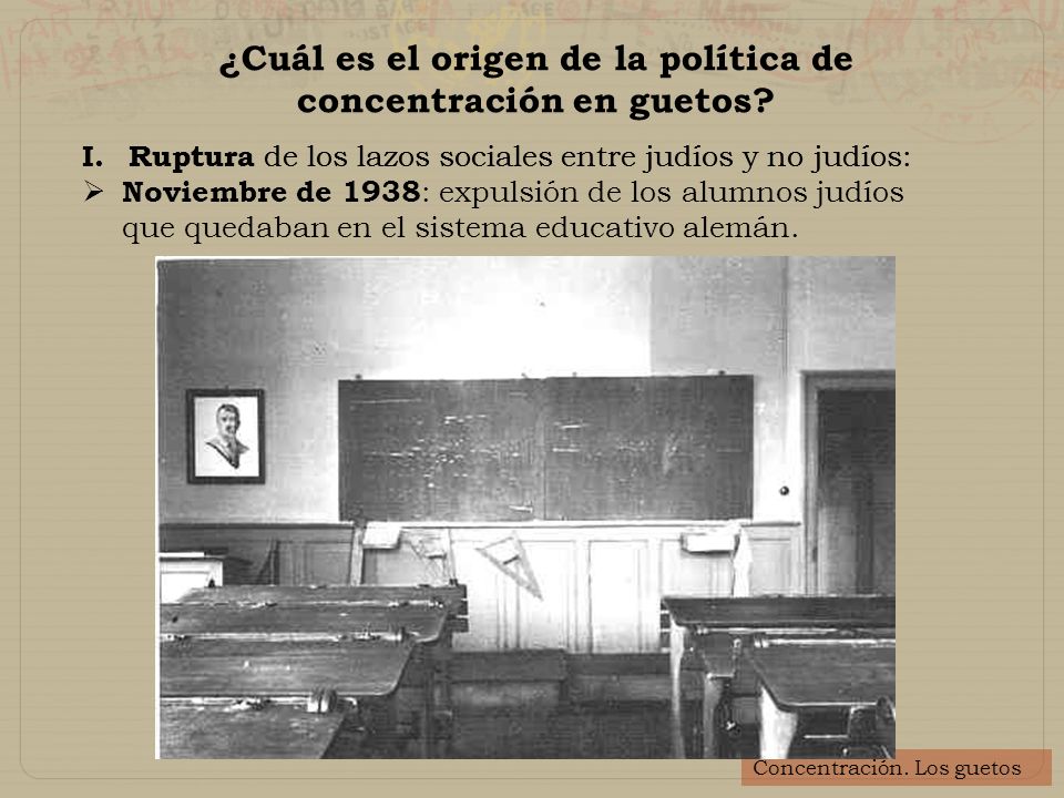¿Cuál es el origen de la política de concentración en guetos