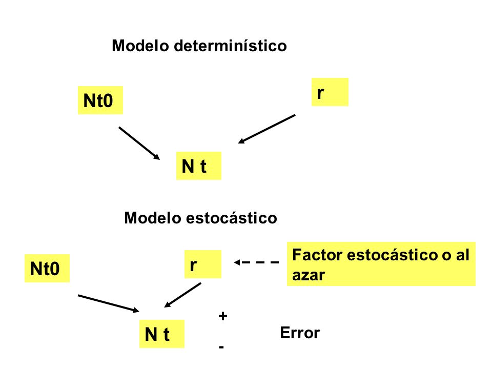 r Nt0 N t r Nt0 N t Modelo determinístico Modelo estocástico
