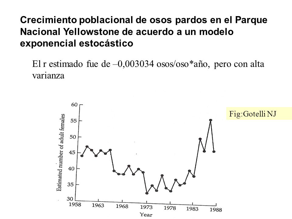 El r estimado fue de –0, osos/oso*año, pero con alta varianza
