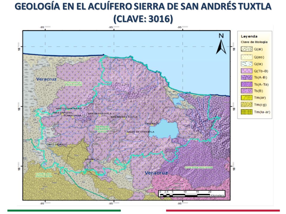 GEOLOGÍA EN EL ACUÍFERO SIERRA DE SAN ANDRÉS TUXTLA (CLAVE: 3016)