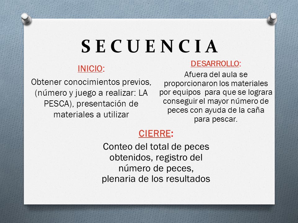S E C U E N C I A DESARROLLO:
