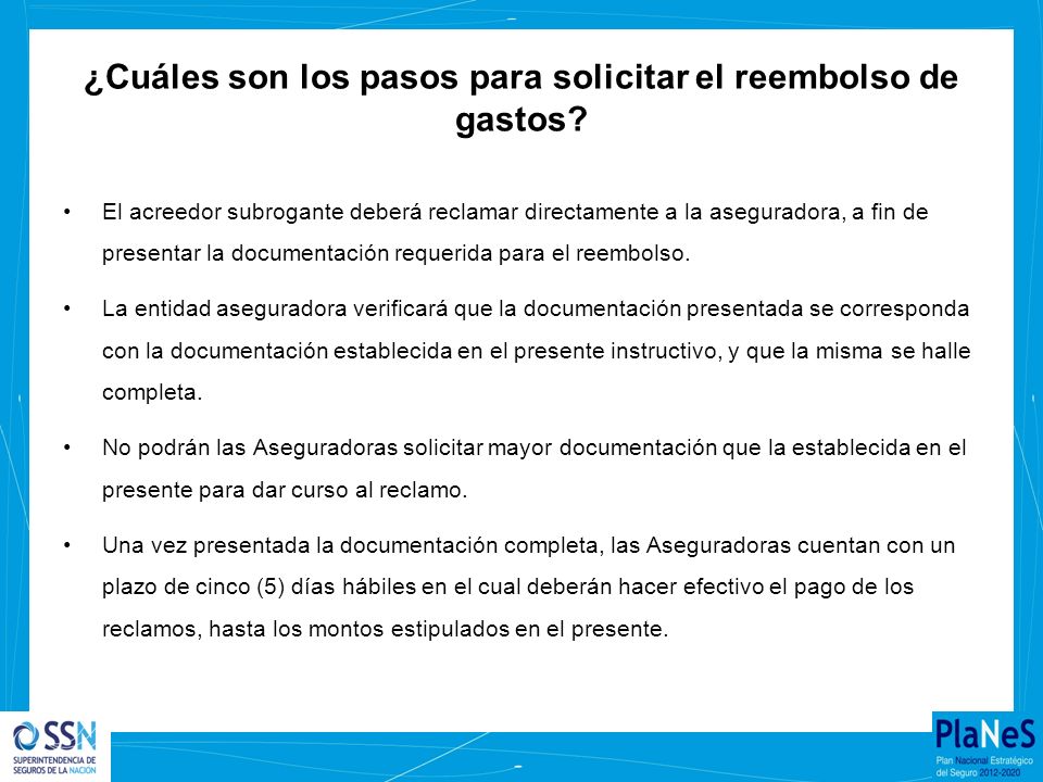 ¿Cuáles son los pasos para solicitar el reembolso de gastos