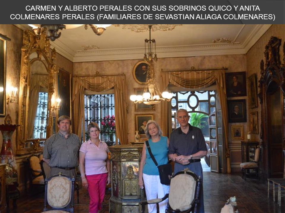 CARMEN Y ALBERTO PERALES CON SUS SOBRINOS QUICO Y ANITA COLMENARES PERALES (FAMILIARES DE SEVASTIAN ALIAGA COLMENARES)