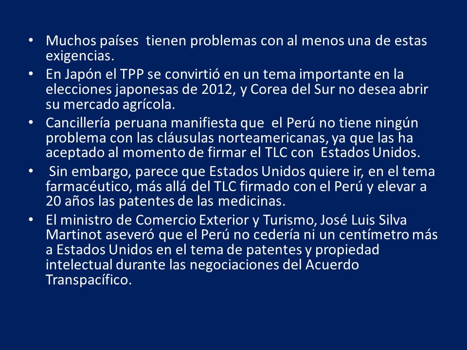 Muchos países tienen problemas con al menos una de estas exigencias.
