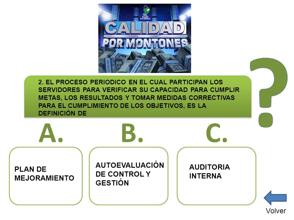 A. B. C. AUTOEVALUACIÓN DE CONTROL Y GESTIÓN AUDITORIA INTERNA
