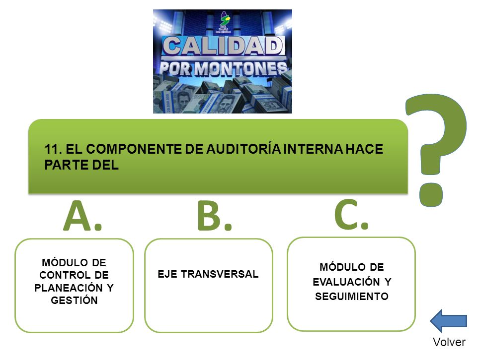 A. B. C. 11. EL COMPONENTE DE AUDITORÍA INTERNA HACE PARTE DEL