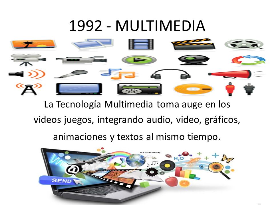 MULTIMEDIA La Tecnología Multimedia toma auge en los videos juegos, integrando audio, video, gráficos, animaciones y textos al mismo tiempo.