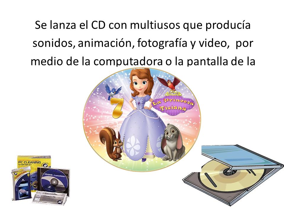 Se lanza el CD con multiusos que producía sonidos, animación, fotografía y video, por medio de la computadora o la pantalla de la televisión.