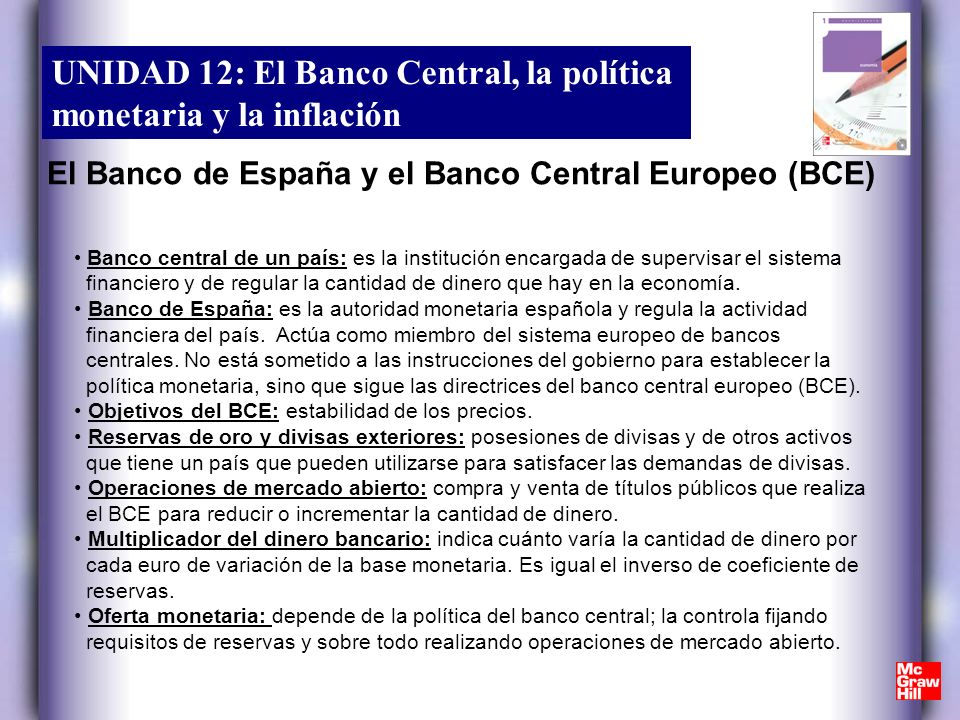 El Banco de España y el Banco Central Europeo (BCE)