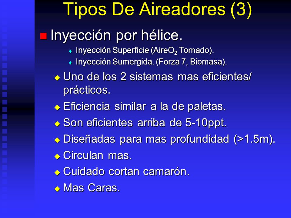 Tipos De Aireadores (3) Inyección por hélice.