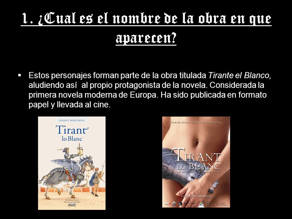 1. ¿Cual es el nombre de la obra en que aparecen