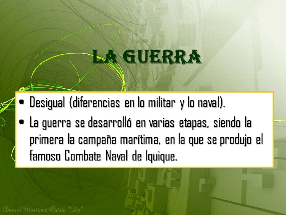 La Guerra Desigual (diferencias en lo militar y lo naval).