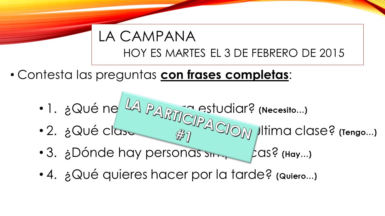 La campana Hoy es martes el 3 de febrero de 2015
