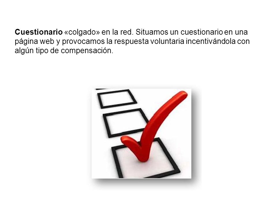 Cuestionario «colgado» en la red