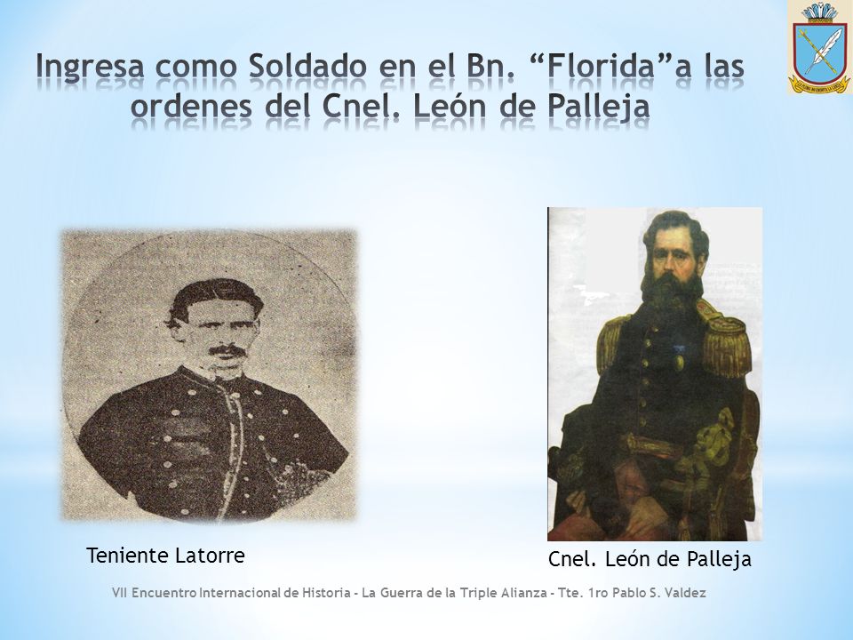 Ingresa como Soldado en el Bn. Florida a las ordenes del Cnel